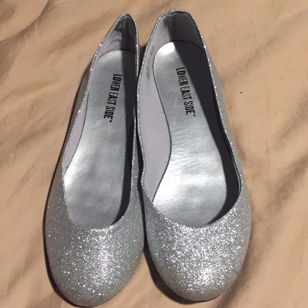 Sliver glitter flats